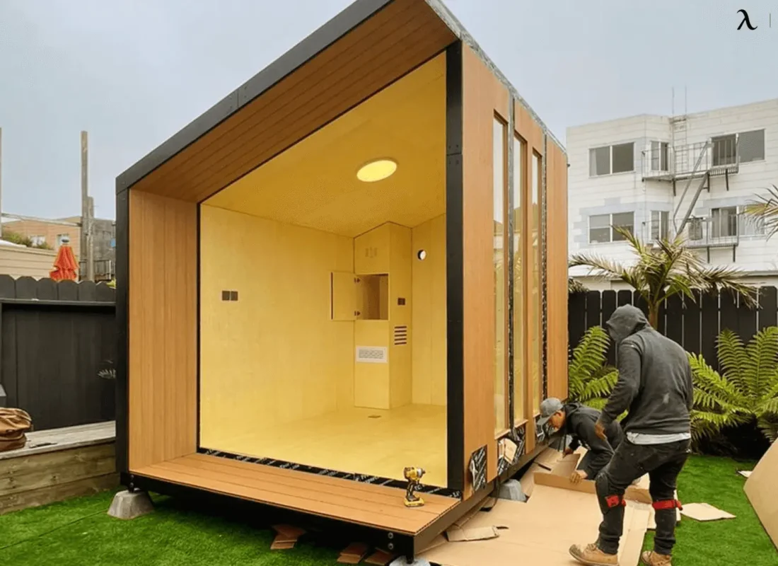 Expert team of SD Build Co transforming a garage into a luxurious ADU in Talmadge, CA, enhancing property value and functionality